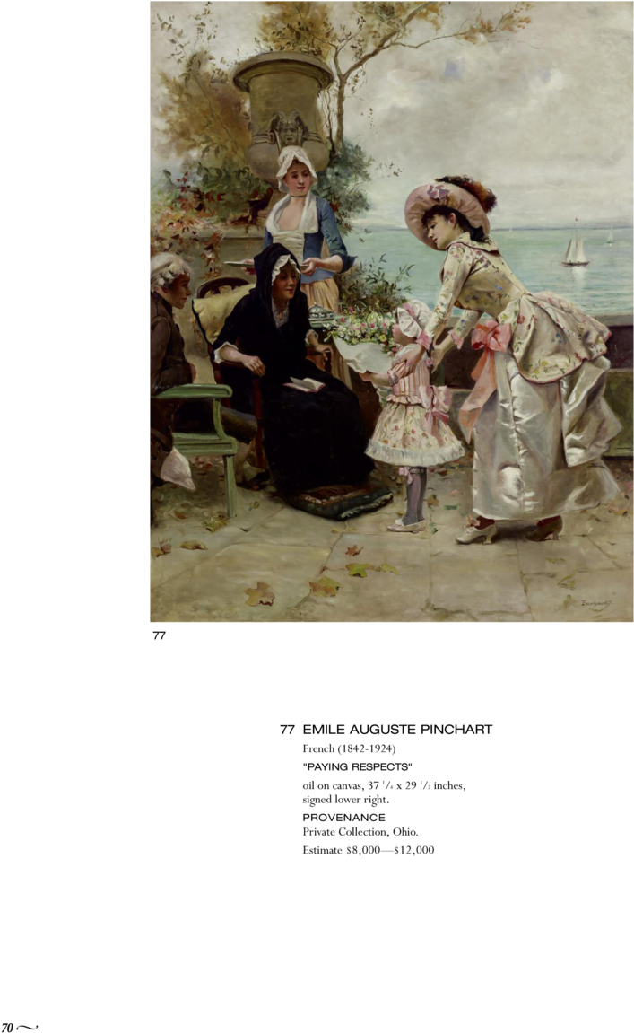 77 77 Emile Auguste Pinchart French 1842-1924 Paying - Artist (960x1242), Png Download