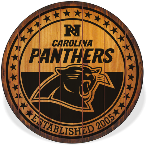 Carolina Panthers Barrel Top Sign - Carolina Panthers 6 X 12 Metal Nfl Team License Plate (498x476), Png Download