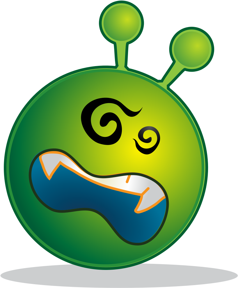 Smiley Green Alien Ko - Sleepy Alien (694x768), Png Download
