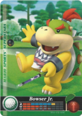 Sports Bowser Jr - Metal Mario Golf Amiibo Card For Mario Sports Superstars (500x537), Png Download