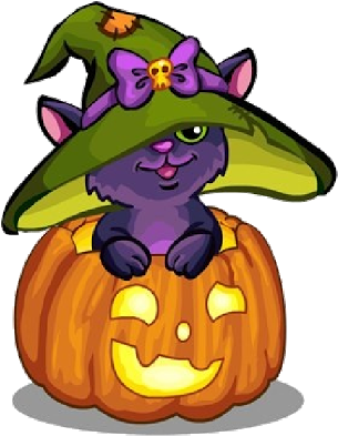 Free Clip Art Of Halloween - Halloween Cat Clipart Png (400x400), Png Download