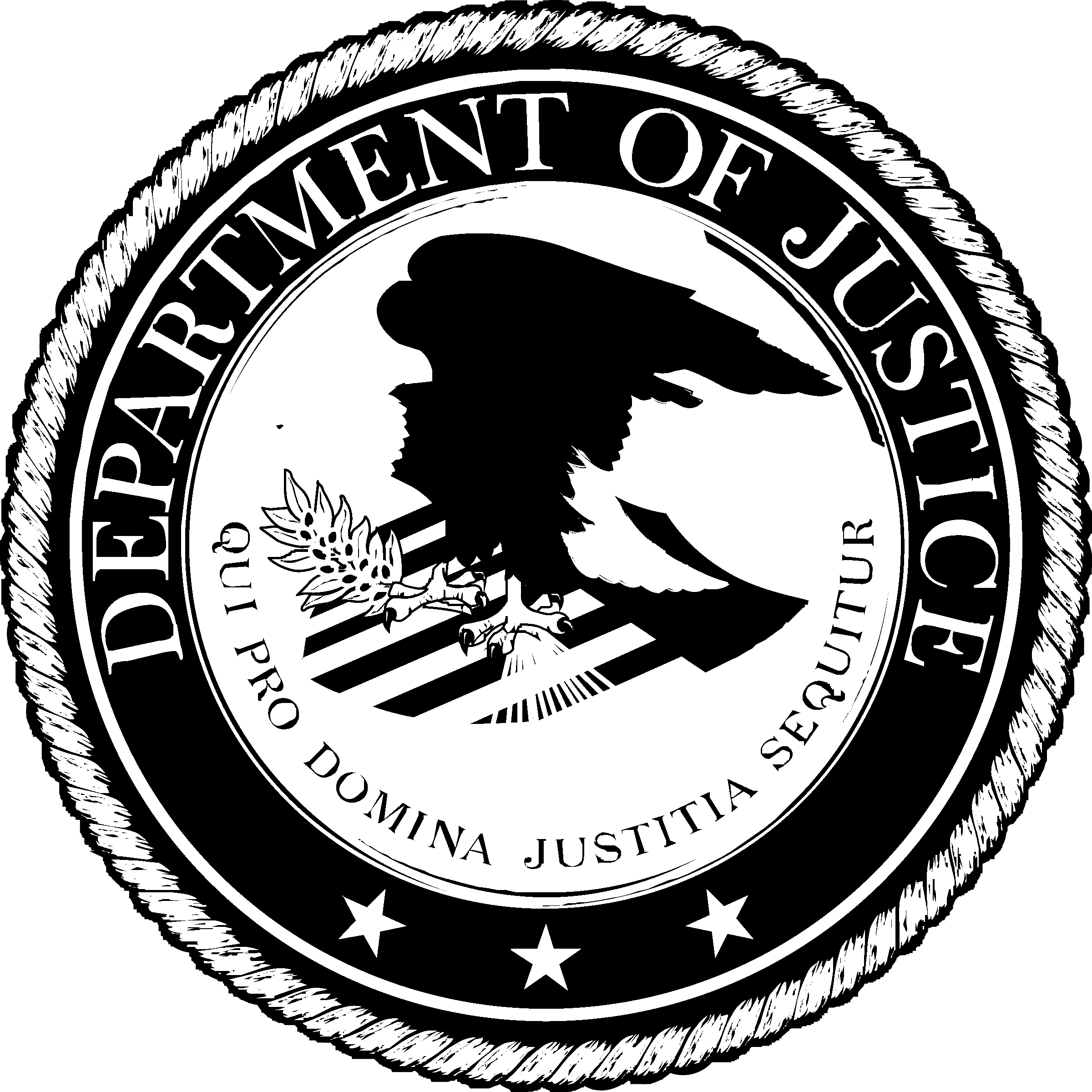 Us Department Of Justice Logo Black And White - Us Department Of Justice Logo Png (2400x2400), Png Download