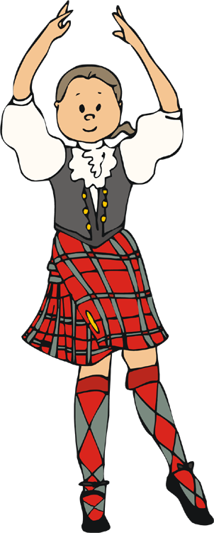 Highland Dancer Silhouette Clip Art - Highland Dancers Clip Art (302x750), Png Download
