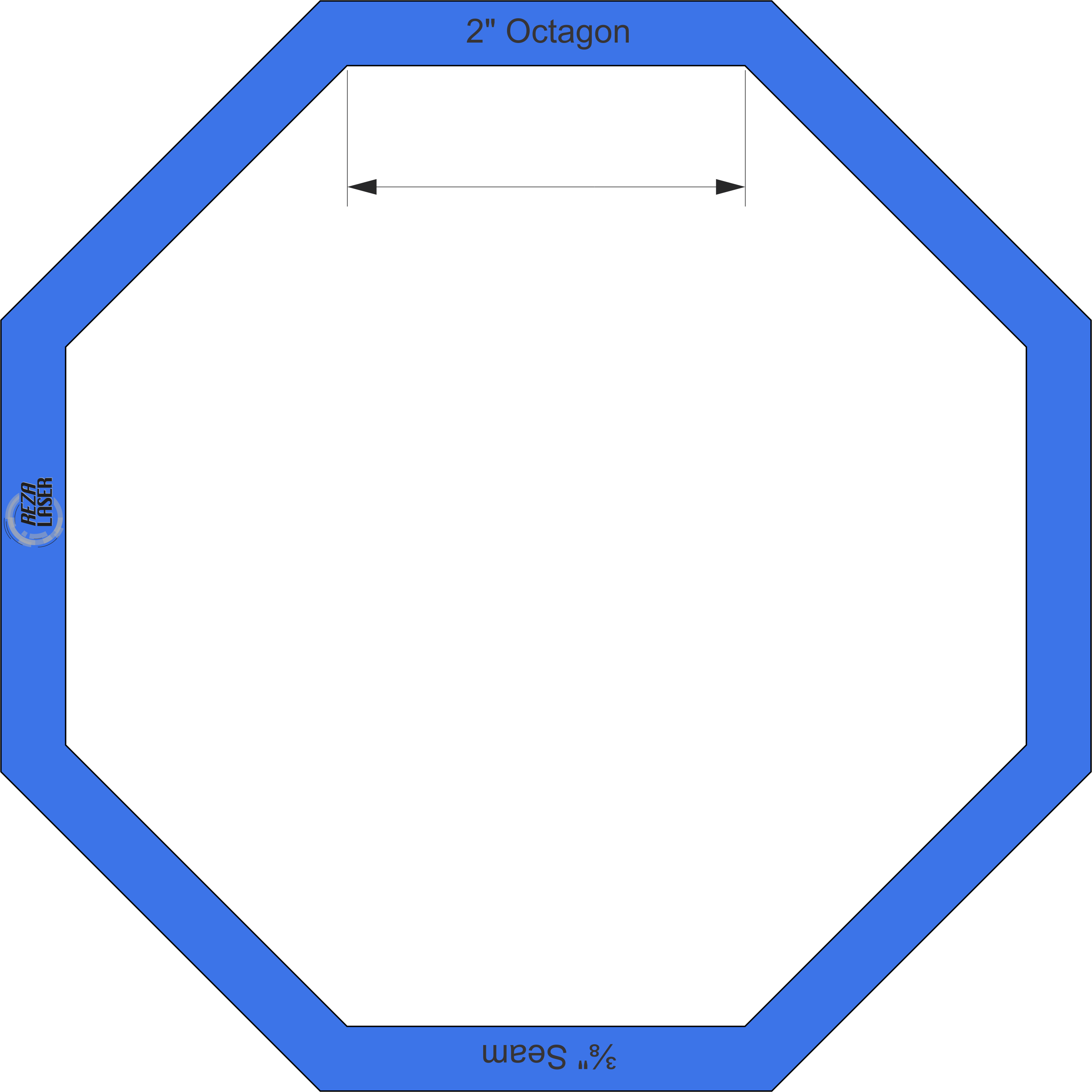 Octagon 2″ Inch Acrylic Template I Spy With ⅜” Seam (2744x2744), Png Download