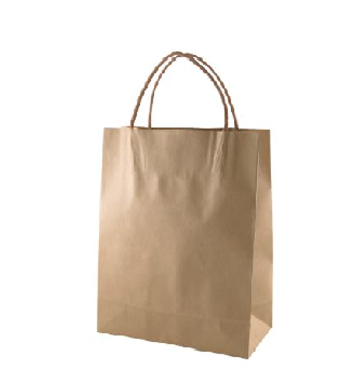 Budget Bags - Kraft Bag With Handles Png (600x600), Png Download