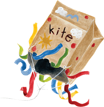 Paper Bag Kite & Other Cool Crafts - Paper Bag Kite Craft (350x401), Png Download
