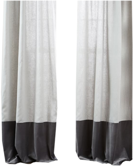Belgian Flax Linen Velvet Colorblock Curtain - Window Covering (350x350), Png Download