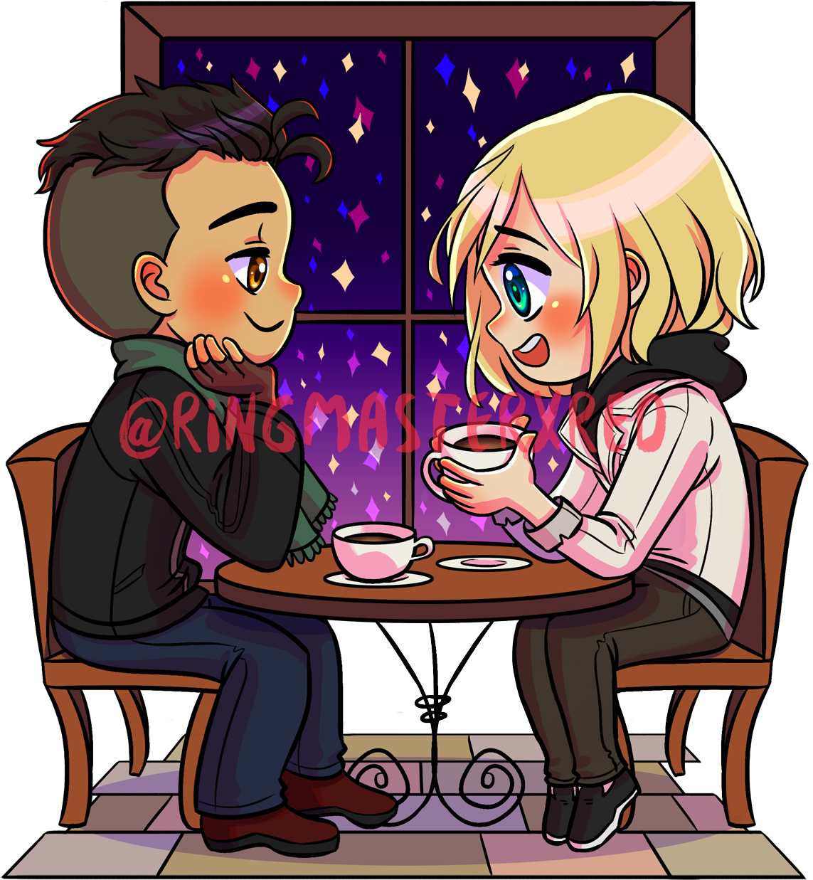 Yoi Otayuri Coffeeshop Flatlowresw Small - Charm Bracelet (1300x1300), Png Download