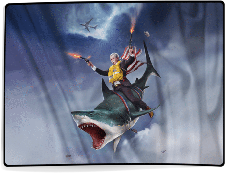 The Shark Rider - America Fuck Ya Meme (480x480), Png Download
