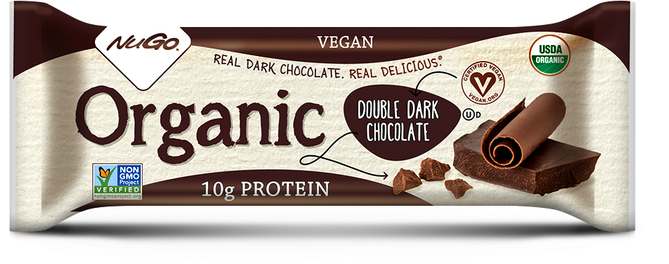 View All Organic Flavors - Nugo Organic Dark Chocolate Almond Protein Bar 12 Bars (1000x419), Png Download