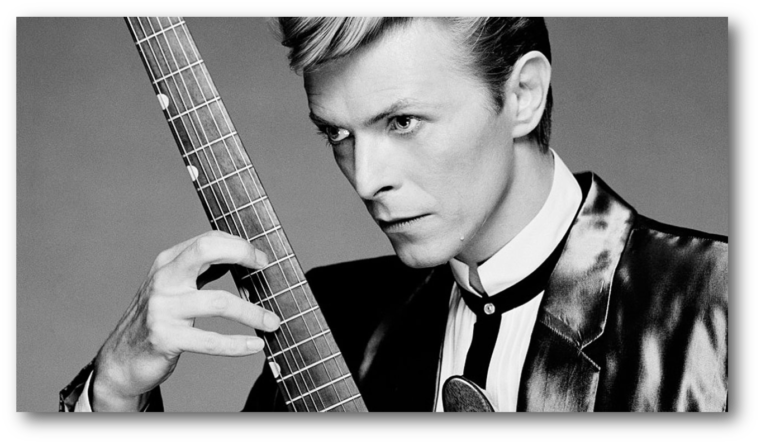 Farewell, David Bowie - David Bowie Jacket Guitar Hairstyle Amazing Bw Retro (761x445), Png Download