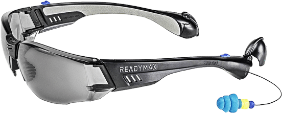 Readymax Soundshield Construction Smoke Anti Fog Safety - Glasses With Hearing Protection (600x600), Png Download