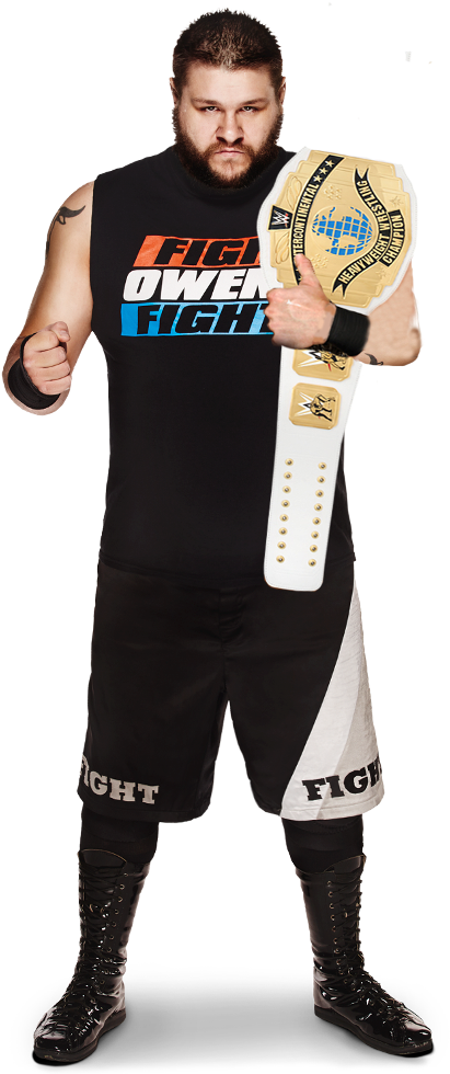 Photogarph Of Kevin Owens-awl4128 - Wwe Intercontinental Championship Replica Title (2014) (450x1024), Png Download