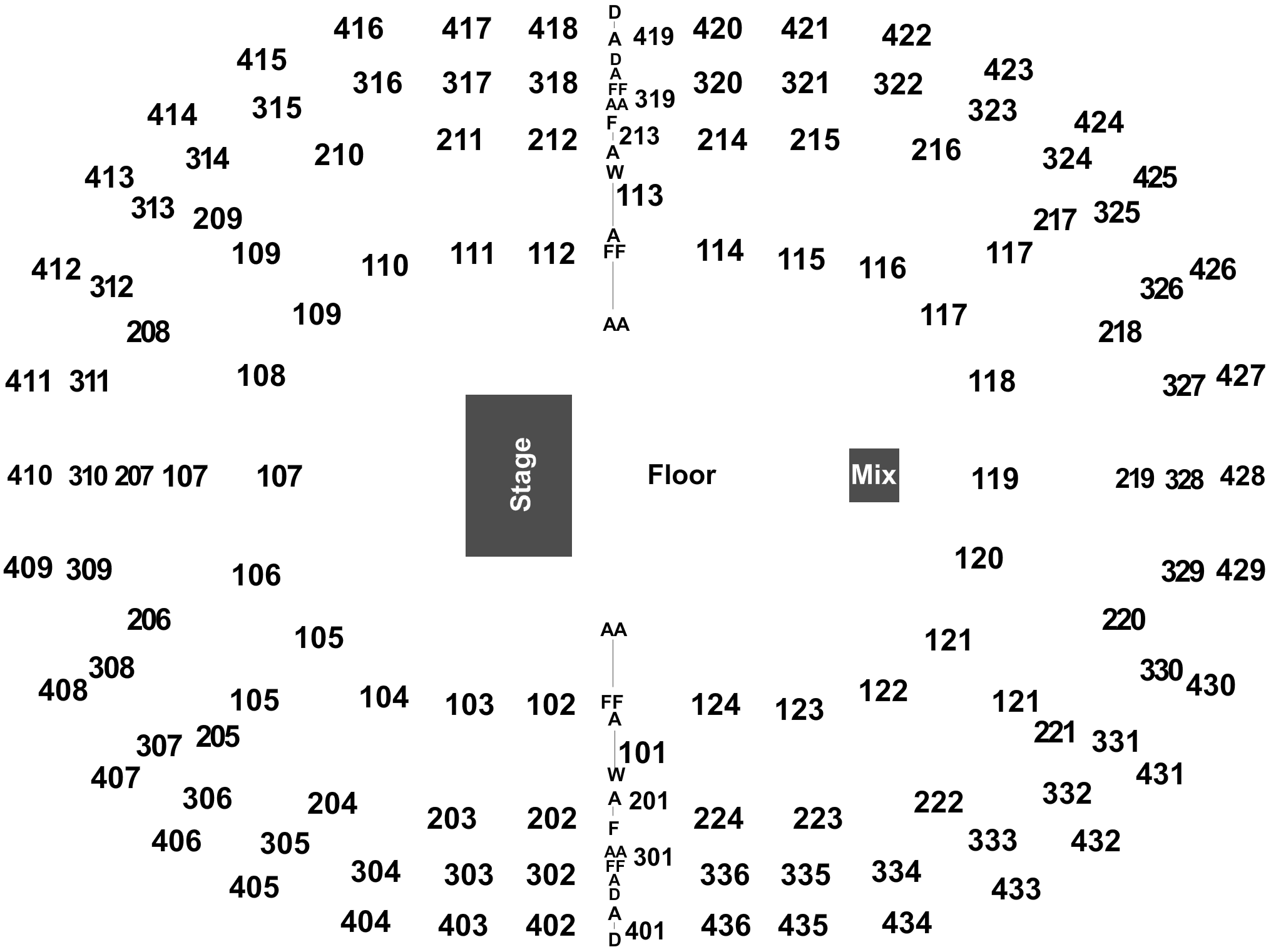 Full Map - Centre Bell Section 114 Rangée H (2100x1600), Png Download