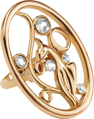 Baby Phat Gold Ring Psd - Gold (318x400), Png Download