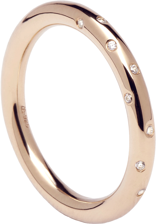 Satellite Rose Gold Ring - Silver Ring Transparent (1000x1000), Png Download