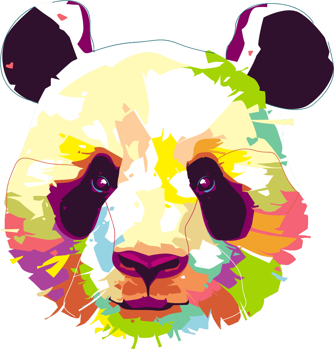 Sticker Pop Art Panda Ambiance Sticker Col Sand A011 - Pop Art Panda (1200x1200), Png Download