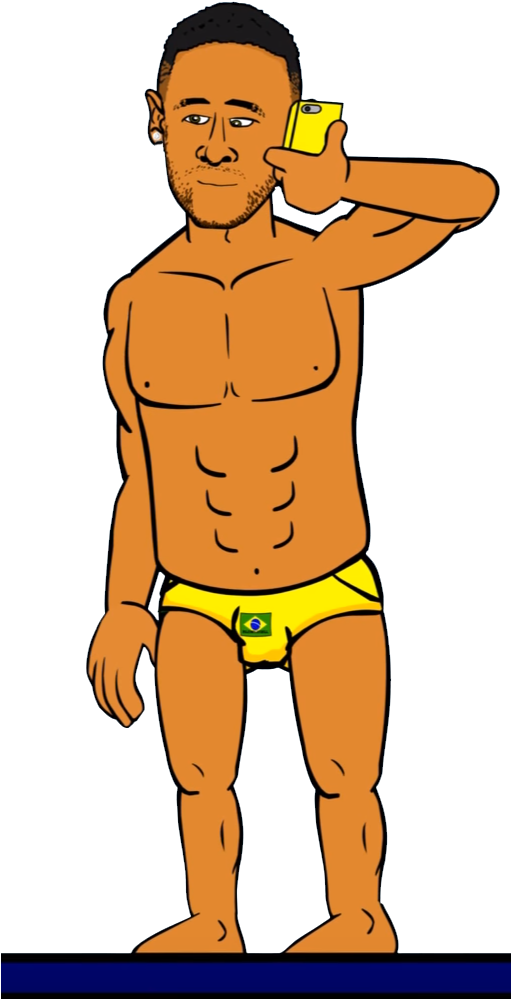 Neymar - Neymar Cartoon Png (510x1008), Png Download