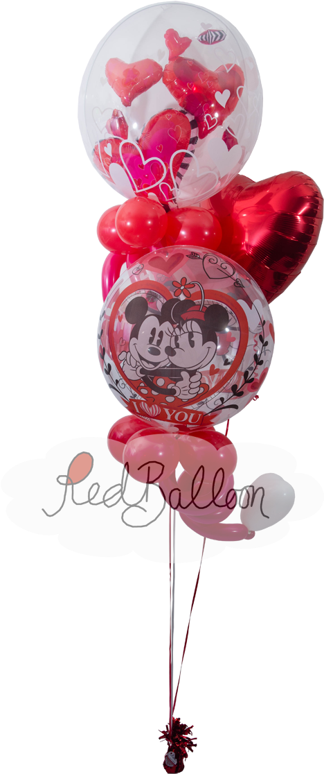 Funky Hearts Valentines Day Red Balloon Cork - Balloon (1000x1155), Png Download