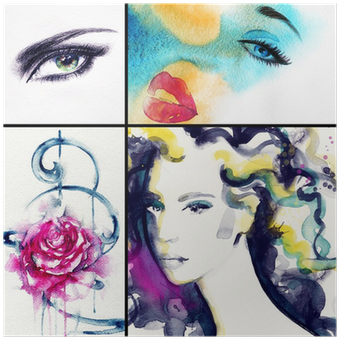 Woman Portrait - Portrait Abstract Fashion Art (400x400), Png Download