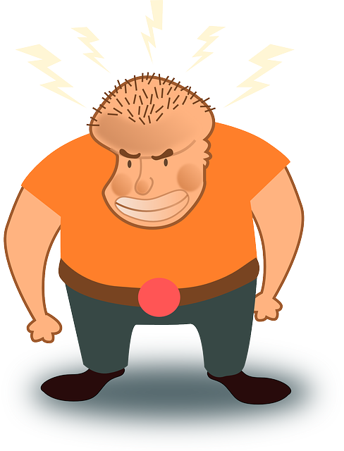 Hunched Mad, Man, Angry, Cartoon, Belt, Hunched - Cartoon Angry Man Png (488x640), Png Download