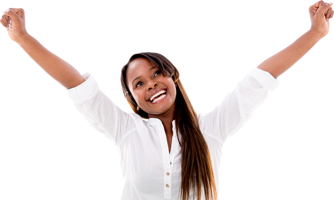 Be A Partner - Lady Happy Png (666x400), Png Download