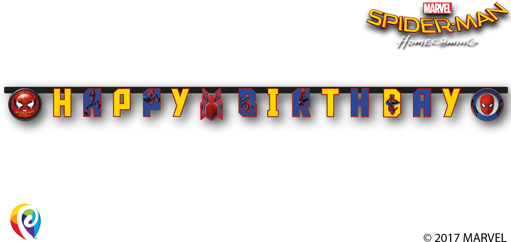 Marvel Spider-man Homecoming - Happy Birthday Spiderman Homecoming Banner (1000x500), Png Download