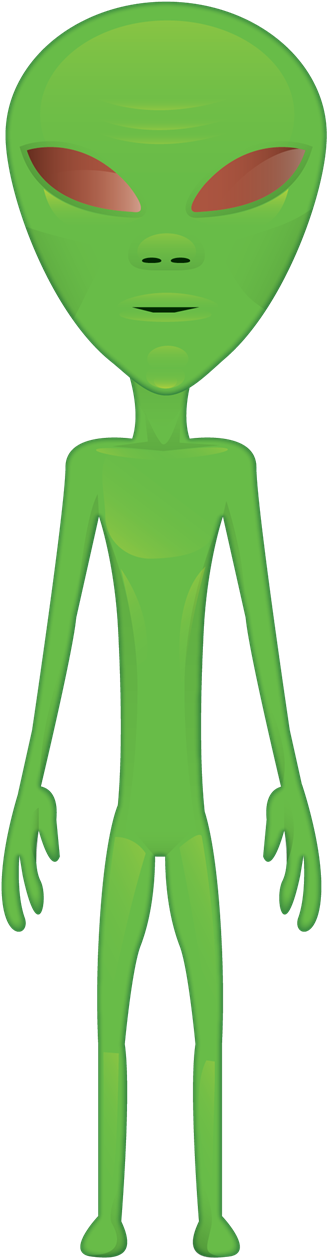 This Skinny Green Alien Clip - Green Alien Clip Art (600x1386), Png Download