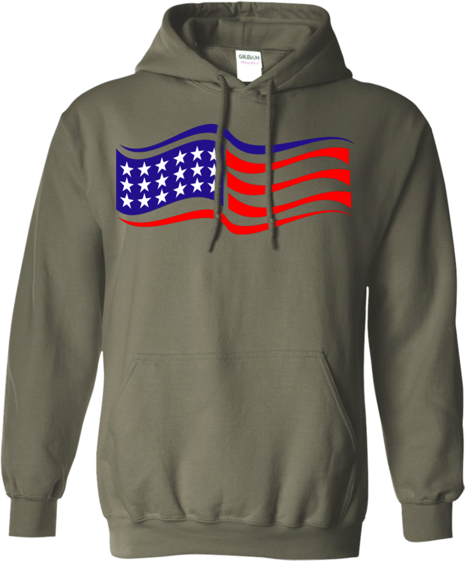 Patriotic Usa Flag Banner - Blind Blend Hoodie - Sports Grey - L (1155x1155), Png Download