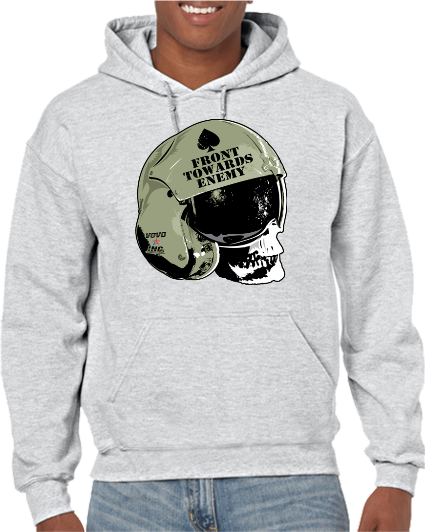Usa Military Front Towards Enemy Helmet Aviation Pullover - Ash Gildan Hoodie (875x1134), Png Download