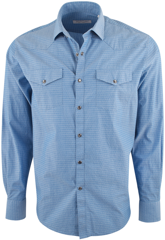 James Campbell Fitz Water Blue Dobby Snap Shirt - Button (544x800), Png Download