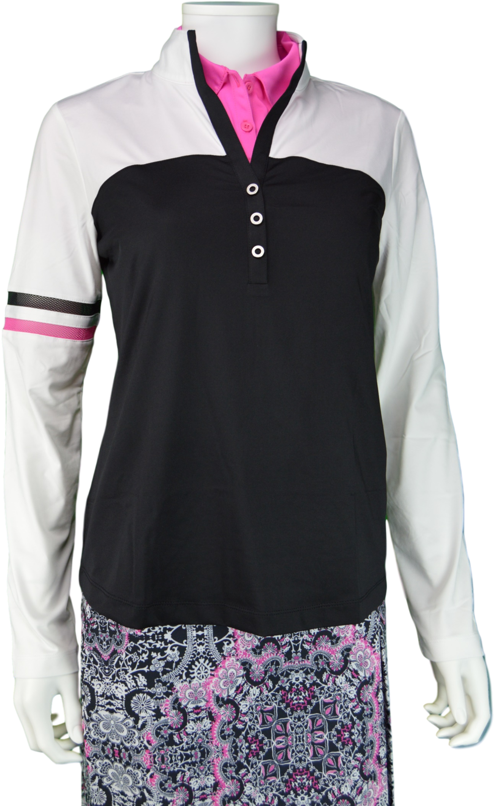 Ep Ny Marbella Long Sleeve Snap Neck Polo (1050x1691), Png Download
