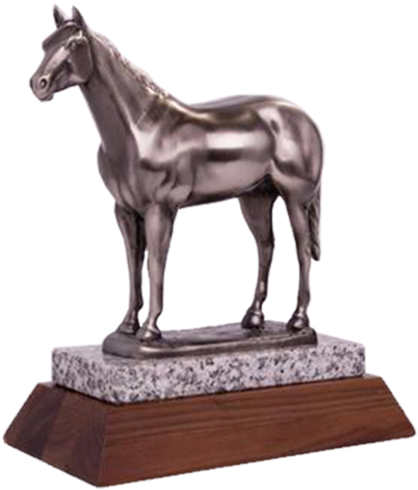Arc 2 Metal Horse With Granite Trophy Series - Trophy (500x478), Png Download