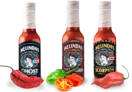 5 Pack Of Melindas Original Scorpion Pepper Sauce - (432x340), Png Download