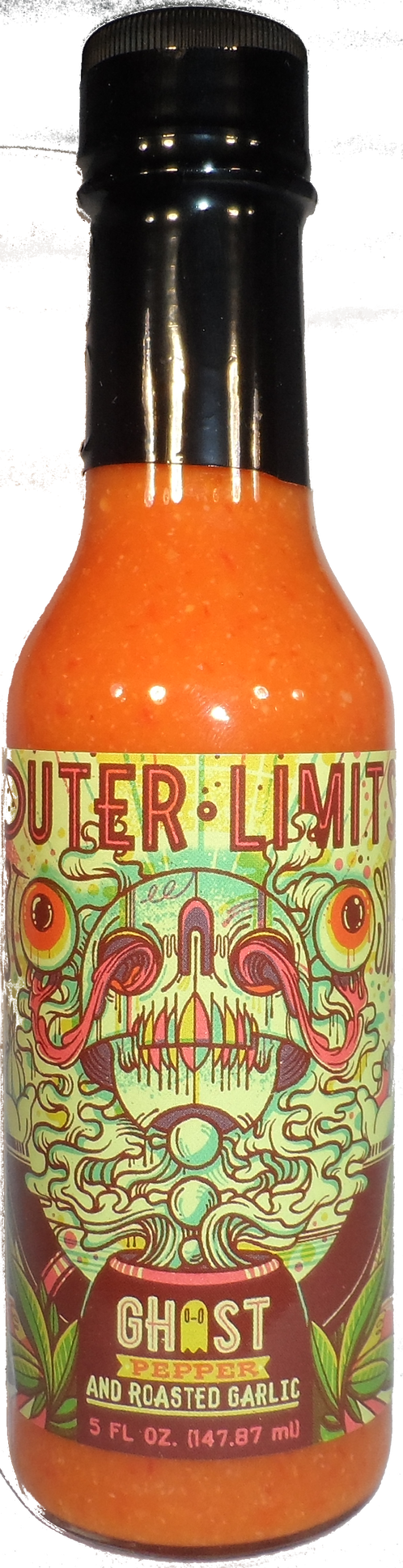 Our New Spiciest Flavor A Blend Of Fresh Ghost Peppers - Glass Bottle (498x1938), Png Download