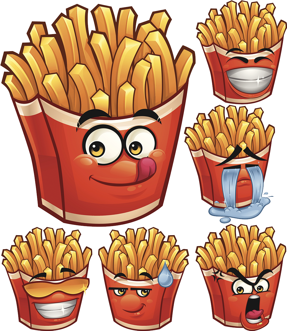 French Fries Hamburger Fast Food Cartoon - Papas Fritas En Dibujo (1003x1207), Png Download