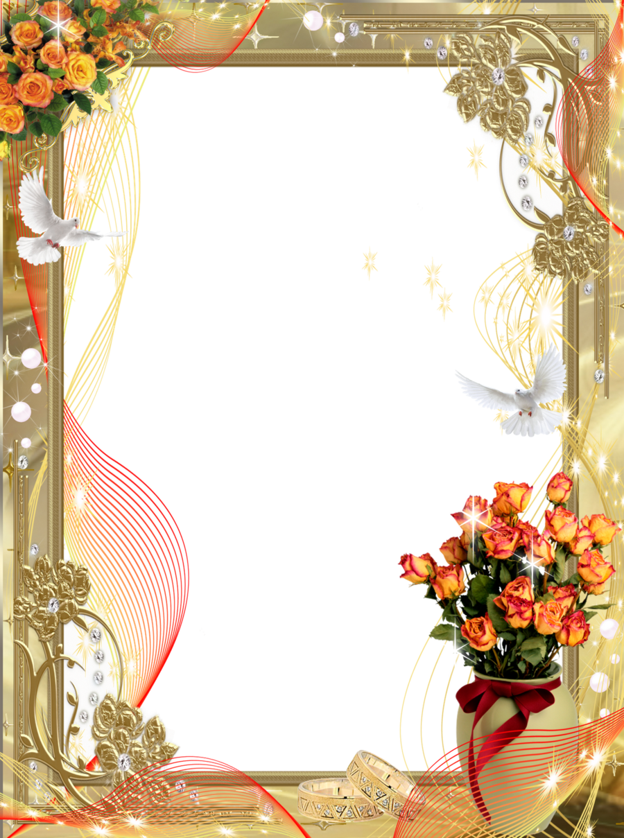Wedding Frame Png Clipart Picture Frames Wedding - Wedding Photo Frame Png (900x1209), Png Download