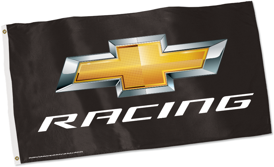 Chevrolet Racing Flag - Chevrolet Bowtie Flag-black (900x576), Png Download