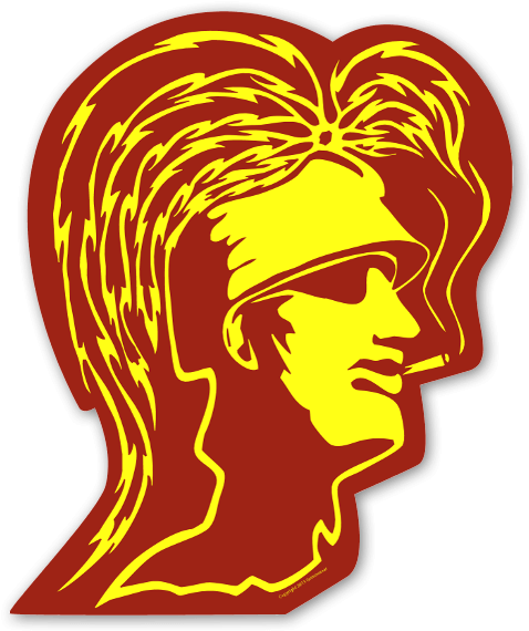 Artist Grimm Smokin Trojan Gold Sticker - Artist (509x600), Png Download