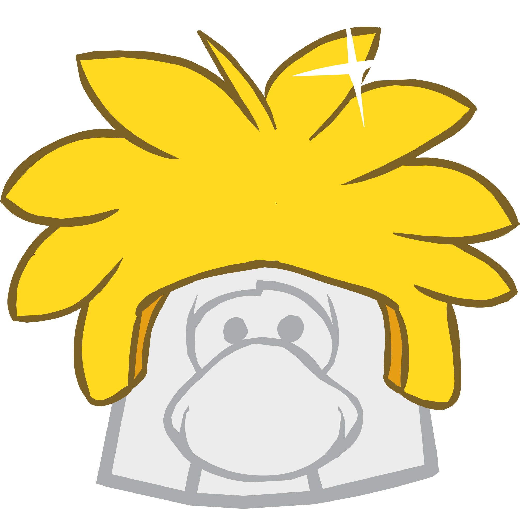 Gold Puffle Cap Icon - Up Sweep Club Penguin (2012x1971), Png Download