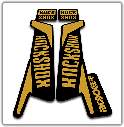 Rockshox Boxxer Fork Stickers In Gold - Rockshox (500x500), Png Download