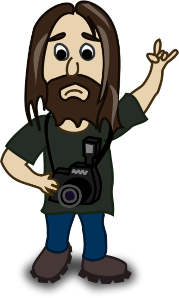 Photographer Clipart - Man With Long Hair Clipart (600x998), Png Download