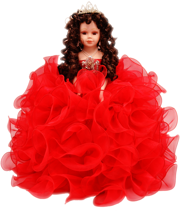 18" Quinceanera Doll - Vestido De Quinceañera Rojo Png (605x750), Png Download