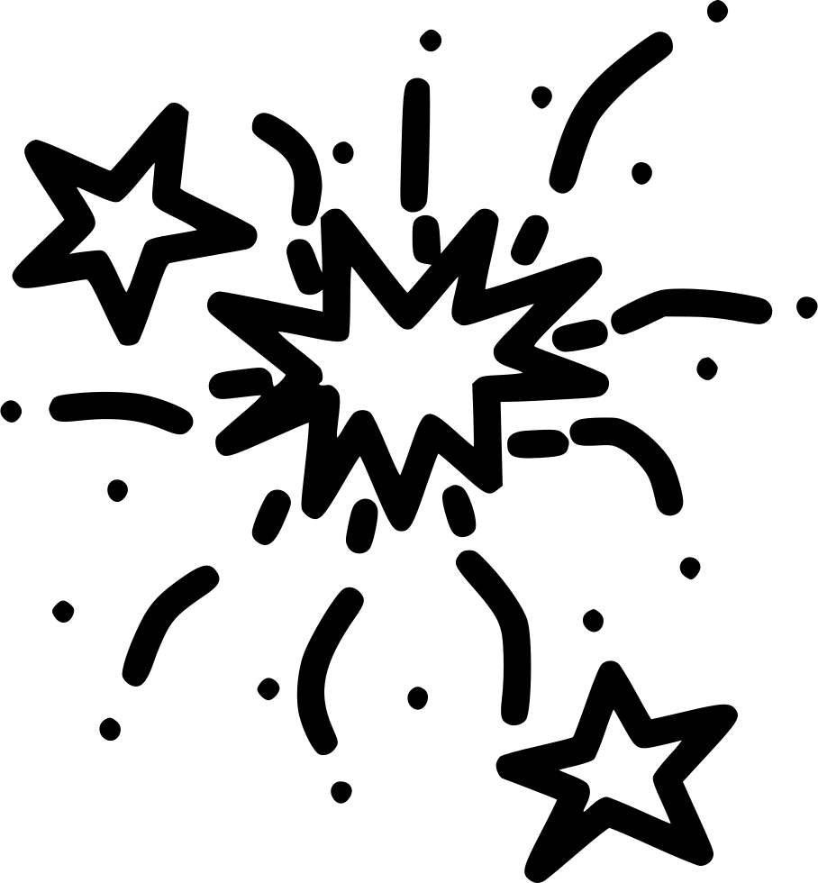 Fireworks Boom Bang Festival Celebration New Year Stars - New Year Icon Png (908x980), Png Download