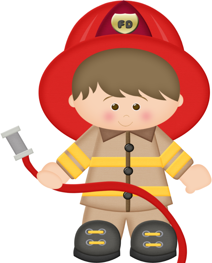 Firefighter Clipart Little - Cute Fireman Clipart (741x900), Png Download