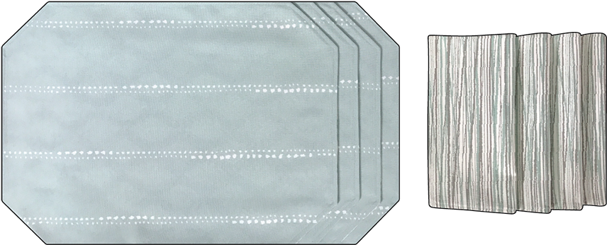 Seagreen Mixture Placemat & Napkin Set (900x381), Png Download