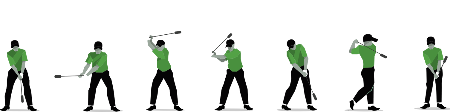 Golf Swing Png Clipart Freeuse - Golf Swing Silhouette (1556x378), Png Download