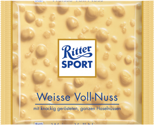 White Whole Nut Chocolate - Ritter Sport White Hazelnut (500x500), Png Download
