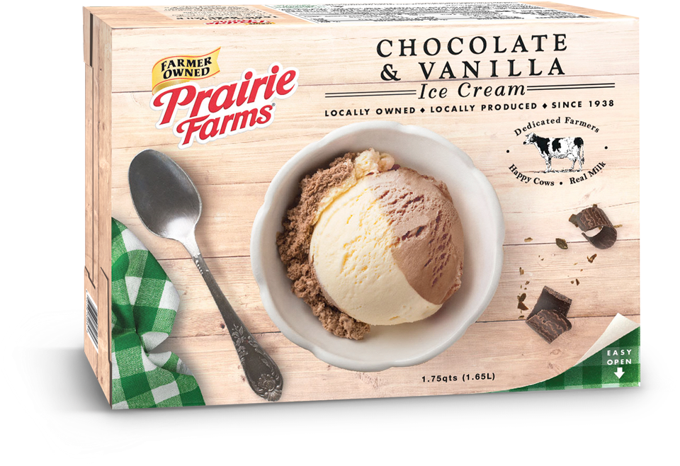 Chocolate & Vanilla - Prairie Farms Dairy Prairie Farms Rocky Road Ice Cream, (1000x1000), Png Download