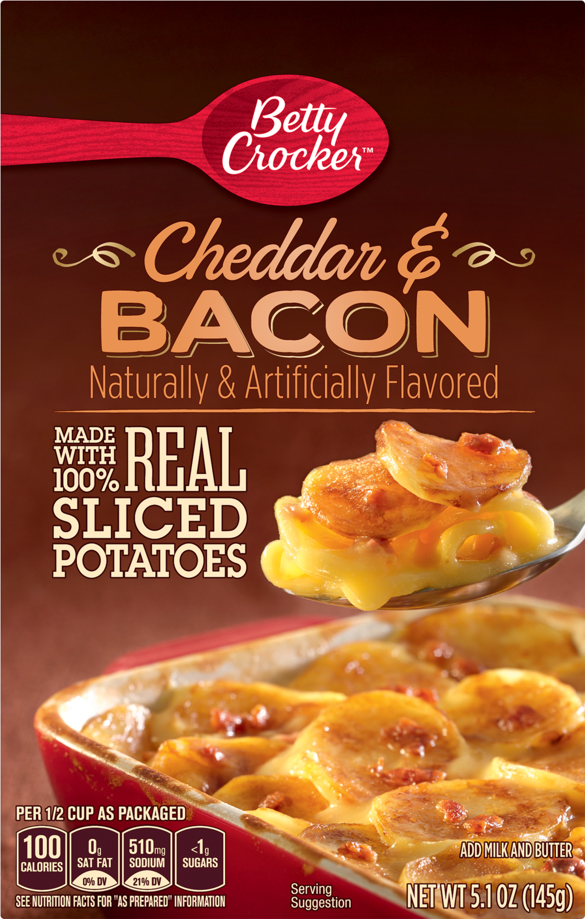 Betty Crocker Potatoes, Three Cheese - 5 Oz Box (1800x1800), Png Download